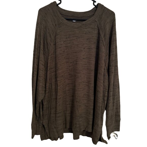 Aerie green and black heathered lounge crewneck sweater loose fit Woman's L | g2 - Picture 1 of 9